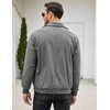 image:imageCOOFANDY Mens Casual Corduroy Jacket Lightweight Zip Up Vintage Jacket Collared Bomber JacketDark Grey