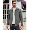 image:imageCOOFANDY Mens Casual Corduroy Jacket Lightweight Zip Up Vintage Jacket Collared Bomber JacketDark Grey
