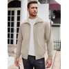 image:imageCOOFANDY Mens Casual Corduroy Jacket Lightweight Zip Up Vintage Jacket Collared Bomber JacketKhaki