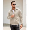image:imageCOOFANDY Mens Casual Corduroy Jacket Lightweight Zip Up Vintage Jacket Collared Bomber JacketKhaki