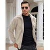 image:imageCOOFANDY Mens Casual Corduroy Jacket Lightweight Zip Up Vintage Jacket Collared Bomber JacketKhaki