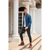 image:imageCOOFANDY Mens Casual Corduroy Jacket Lightweight Zip Up Vintage Jacket Collared Bomber JacketLake Blue