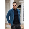 image:imageCOOFANDY Mens Casual Corduroy Jacket Lightweight Zip Up Vintage Jacket Collared Bomber JacketLake Blue