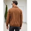 image:imageCOOFANDY Mens Casual Corduroy Jacket Lightweight Zip Up Vintage Jacket Collared Bomber JacketLight Brown