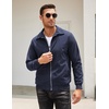 image:imageCOOFANDY Mens Casual Corduroy Jacket Lightweight Zip Up Vintage Jacket Collared Bomber JacketNavy Blue