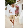 image:imageCOOFANDY Mens Casual Drawstring Shorts Lightweight Elastic Waist Walking Shorts with PocketsLight Khaki