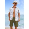 image:imageCOOFANDY Mens Casual Shorts 9 inch Inseam Stretch Beach Shorts Elastic Waist Drawstring Summer ShortsArmy Green