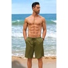 image:imageCOOFANDY Mens Casual Shorts 9 inch Inseam Stretch Beach Shorts Elastic Waist Drawstring Summer ShortsArmy Green