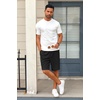 image:imageCOOFANDY Mens Casual Shorts 9 inch Inseam Stretch Beach Shorts Elastic Waist Drawstring Summer ShortsBlack