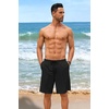 image:imageCOOFANDY Mens Casual Shorts 9 inch Inseam Stretch Beach Shorts Elastic Waist Drawstring Summer ShortsBlack