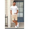 image:imageCOOFANDY Mens Casual Shorts 9 inch Inseam Stretch Beach Shorts Elastic Waist Drawstring Summer ShortsLight Khaki