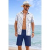 image:imageCOOFANDY Mens Casual Shorts 9 inch Inseam Stretch Beach Shorts Elastic Waist Drawstring Summer ShortsNavy Blue