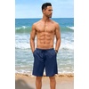 image:imageCOOFANDY Mens Casual Shorts 9 inch Inseam Stretch Beach Shorts Elastic Waist Drawstring Summer ShortsNavy Blue