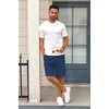 image:imageCOOFANDY Mens Casual Shorts 9 inch Inseam Stretch Beach Shorts Elastic Waist Drawstring Summer ShortsNavy Blue