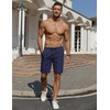 image:imageCOOFANDY Mens Casual Shorts Elastic Waist Drawstring Lightweight Dry Quick Summer Beach ShortsNavy Blue