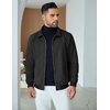 image:imageCOOFANDY Mens Casual Suede Bomber Jacket Lightweight Full Zip Up Jackets Vintage Faux Leather JacketBlack
