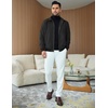 image:imageCOOFANDY Mens Casual Suede Bomber Jacket Lightweight Full Zip Up Jackets Vintage Faux Leather JacketBlack