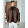 image:imageCOOFANDY Mens Casual Suede Bomber Jacket Lightweight Full Zip Up Jackets Vintage Faux Leather JacketBrown