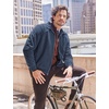 image:imageCOOFANDY Mens Casual Suede Bomber Jacket Lightweight Full Zip Up Jackets Vintage Faux Leather JacketDark Blue