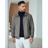 image:imageCOOFANDY Mens Casual Suede Bomber Jacket Lightweight Full Zip Up Jackets Vintage Faux Leather JacketDark Grey