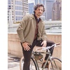 image:imageCOOFANDY Mens Casual Suede Bomber Jacket Lightweight Full Zip Up Jackets Vintage Faux Leather JacketKhaki