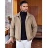 image:imageCOOFANDY Mens Casual Suede Bomber Jacket Lightweight Full Zip Up Jackets Vintage Faux Leather JacketKhaki