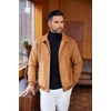 image:imageCOOFANDY Mens Casual Suede Bomber Jacket Lightweight Full Zip Up Jackets Vintage Faux Leather JacketLight Brown