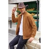 image:imageCOOFANDY Mens Casual Suede Bomber Jacket Lightweight Full Zip Up Jackets Vintage Faux Leather JacketLight Brown