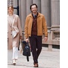 image:imageCOOFANDY Mens Casual Suede Bomber Jacket Lightweight Full Zip Up Jackets Vintage Faux Leather JacketLight Brown