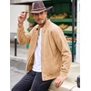 image:imageCOOFANDY Mens Casual Suede Bomber Jacket Lightweight Full Zip Up Jackets Vintage Faux Leather JacketLight Tan
