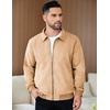 image:imageCOOFANDY Mens Casual Suede Bomber Jacket Lightweight Full Zip Up Jackets Vintage Faux Leather JacketLight Tan
