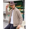 image:imageCOOFANDY Mens Casual Suede Bomber Jacket Lightweight Full Zip Up Jackets Vintage Faux Leather JacketMoon Grey
