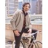 image:imageCOOFANDY Mens Casual Suede Bomber Jacket Lightweight Full Zip Up Jackets Vintage Faux Leather JacketMoon Grey