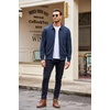 image:imageCOOFANDY Mens Casual Suede Bomber Jacket Lightweight Full Zip Up Jackets Vintage Faux Leather JacketNavy Blue