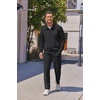 image:imageCOOFANDY Mens Casual Sweatsuit 2 Piece Athletic Full Zip Tracksuit Jacquard Jogging Set Fashion Jackets And Pants OutfitBlack