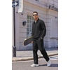 image:imageCOOFANDY Mens Casual Sweatsuit 2 Piece Athletic Full Zip Tracksuit Jacquard Jogging Set Fashion Jackets And Pants OutfitBlack