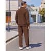 image:imageCOOFANDY Mens Casual Sweatsuit 2 Piece Athletic Full Zip Tracksuit Jacquard Jogging Set Fashion Jackets And Pants OutfitBrown