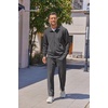 image:imageCOOFANDY Mens Casual Sweatsuit 2 Piece Athletic Full Zip Tracksuit Jacquard Jogging Set Fashion Jackets And Pants OutfitDark Grey