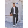 image:imageCOOFANDY Mens Casual Sweatsuit 2 Piece Athletic Full Zip Tracksuit Jacquard Jogging Set Fashion Jackets And Pants OutfitDark Grey