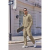 image:imageCOOFANDY Mens Casual Sweatsuit 2 Piece Athletic Full Zip Tracksuit Jacquard Jogging Set Fashion Jackets And Pants OutfitKhaki