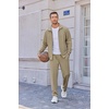 image:imageCOOFANDY Mens Casual Sweatsuit 2 Piece Athletic Full Zip Tracksuit Jacquard Jogging Set Fashion Jackets And Pants OutfitKhaki