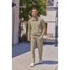 image:imageCOOFANDY Mens Casual Sweatsuit 2 Piece Athletic Full Zip Tracksuit Jacquard Jogging Set Fashion Jackets And Pants OutfitKhaki