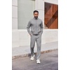 image:imageCOOFANDY Mens Casual Sweatsuit 2 Piece Athletic Full Zip Tracksuit Jacquard Jogging Set Fashion Jackets And Pants OutfitLight Grey Textile