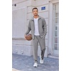 image:imageCOOFANDY Mens Casual Sweatsuit 2 Piece Athletic Full Zip Tracksuit Jacquard Jogging Set Fashion Jackets And Pants OutfitLight Grey Textile