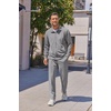image:imageCOOFANDY Mens Casual Sweatsuit 2 Piece Athletic Full Zip Tracksuit Jacquard Jogging Set Fashion Jackets And Pants OutfitLight Grey Textile