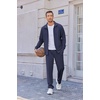 image:imageCOOFANDY Mens Casual Sweatsuit 2 Piece Athletic Full Zip Tracksuit Jacquard Jogging Set Fashion Jackets And Pants OutfitNavy Blue