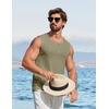 image:imageCOOFANDY Mens Casual Tank Tops 2 Pack Waffle Knit Sleeveless Shirt Breathable Tank Shirts Summer Muscle TeeArmy Green
