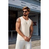 image:imageCOOFANDY Mens Casual Tank Tops 2 Pack Waffle Knit Sleeveless Shirt Breathable Tank Shirts Summer Muscle TeeBeige