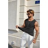 image:imageCOOFANDY Mens Casual Tank Tops 2 Pack Waffle Knit Sleeveless Shirt Breathable Tank Shirts Summer Muscle TeeBlack