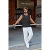 image:imageCOOFANDY Mens Casual Tank Tops 2 Pack Waffle Knit Sleeveless Shirt Breathable Tank Shirts Summer Muscle TeeBlack